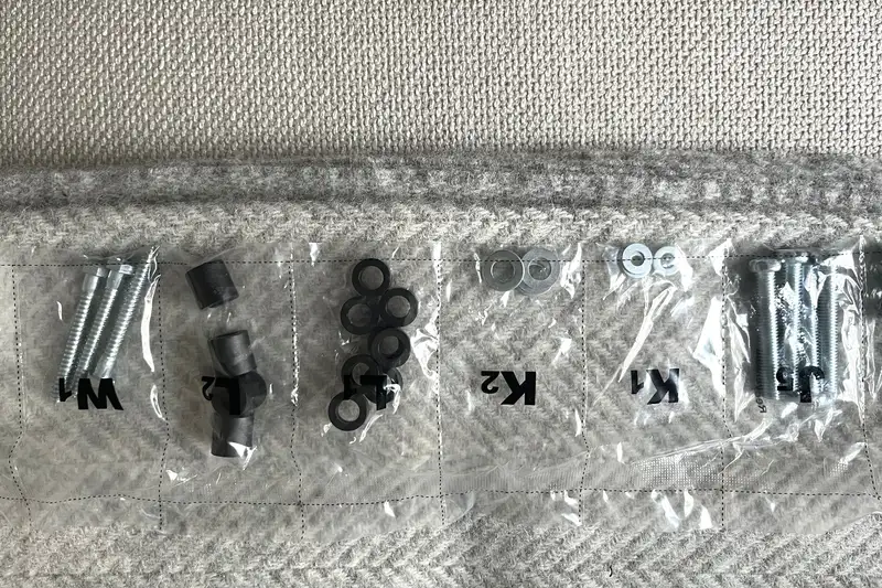 Bunk bed flat-pack fixings sorted and laid out before assembly — Mitchell Hunter Handyman, Whitstable | mitchhandyman.co.uk