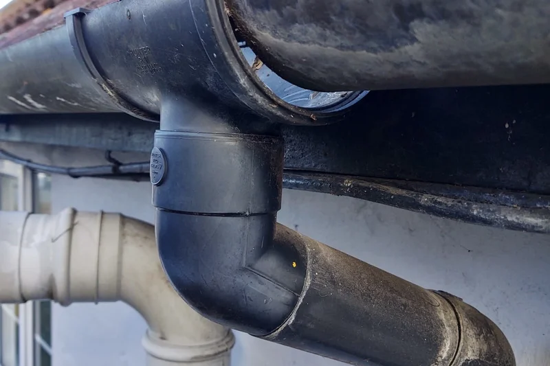 Gutter outlet and downpipe connection inspected — Mitchell Hunter Handyman, Whitstable | mitchhandyman.co.uk