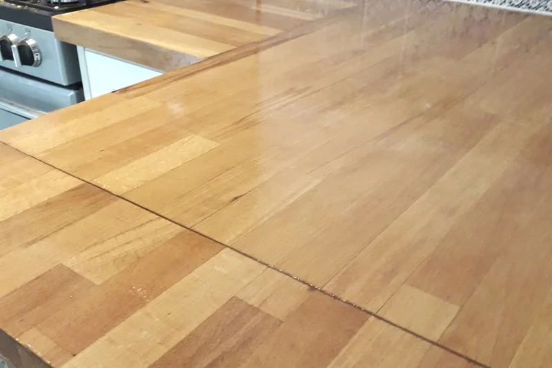 Solid wood kitchen worktop fitted and oiled — Mitchell Hunter Handyman, Herne Bay | mitchhandyman.co.uk